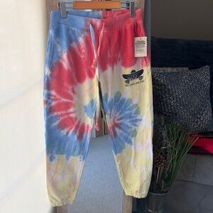 Trade Heritage Blue and Coral Tie-Dye Sweatpants